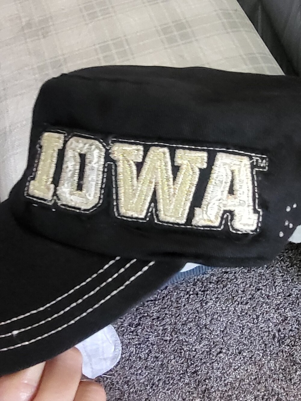 Iowa Embroidered Black Women's Cap